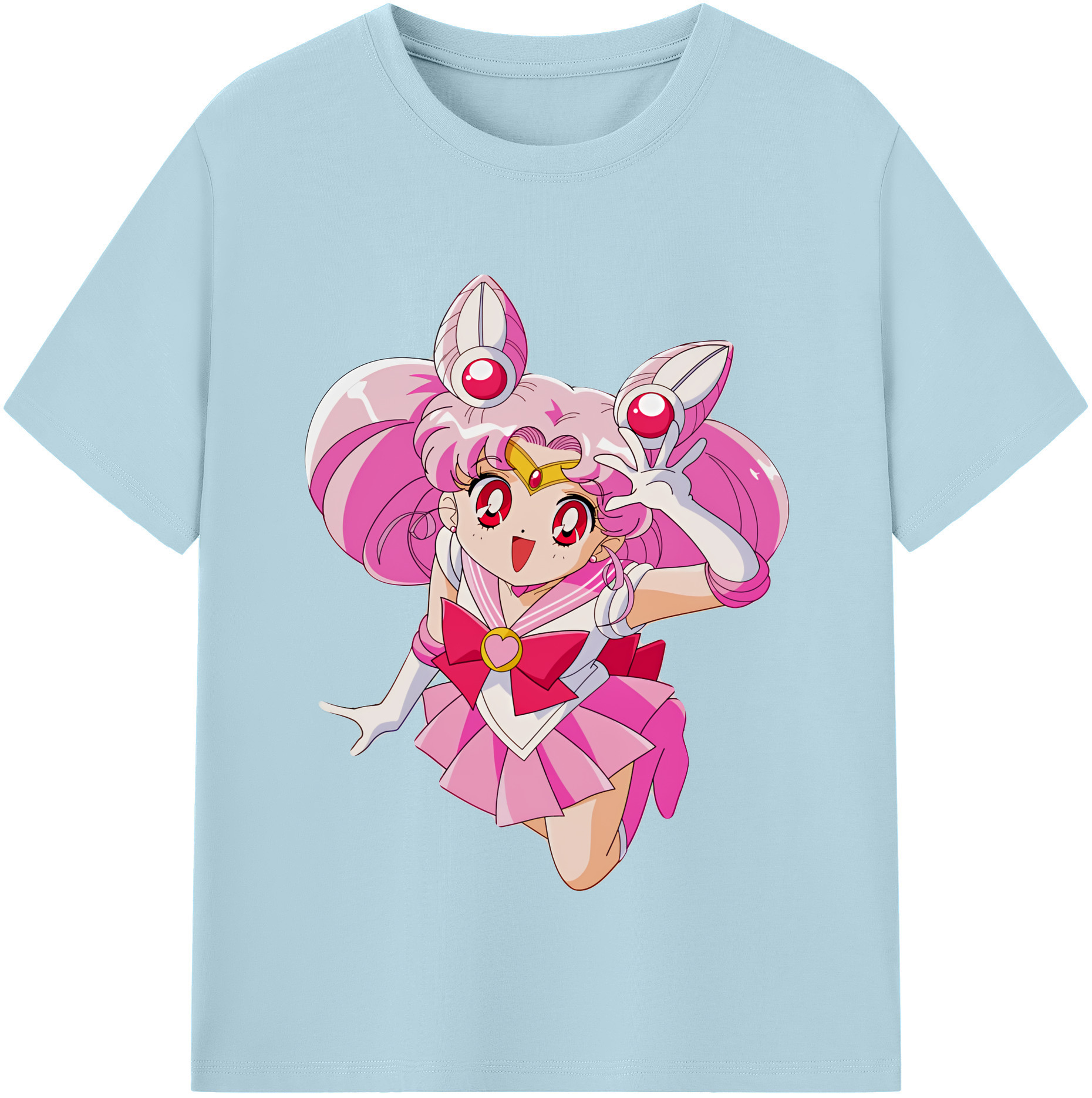 （画像用） 美少女戦士セーラームーン ちびうさ Sailor Moon Chibiusa Tsukino Usagi Small Lady Serenity 綿100％半袖Tシャツ（フロントプリント）